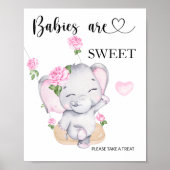 Poster Les bébés baby showers éléphants sont doux prendre (Devant)