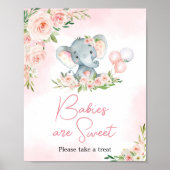 Poster Les bébés ballons rose floral sont doux (Devant)