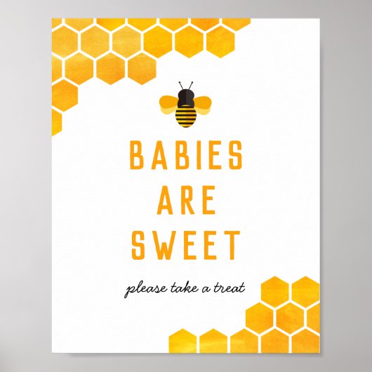 Poster Les bébés d'abeilles miel sont des signes de faveu (Devant)