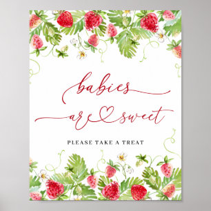 Poster Les bébés fraises à la mode sont Baby showers doux