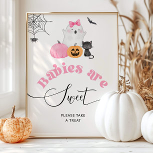Poster Les bébés Halloween Little Boo fantôme rose sont m