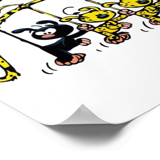 Poster Les bébés Marsupilami pendus sur la queue (Coin)