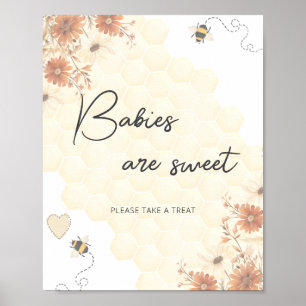 Poster Les bébés miel sont doux Prendre un Baby shower de