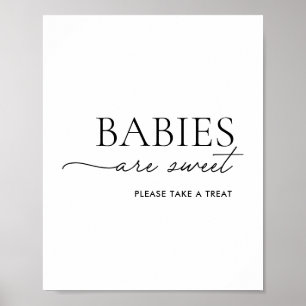 Poster Les bébés noirs et blancs minimalistes sont doux