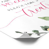 Poster Les bébés sont baby showers floraux de pêche rose- (Coin)