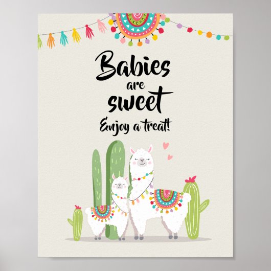 Poster Les bébés sont de doux signe de fête de lama pour (Devant)