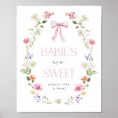 Poster Les bébés sont douces Fleur sauvage baby shower de (Devant)