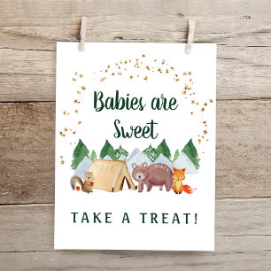 Poster Les Bébés Sont Doux Prendre Une Treat Bois Animaux