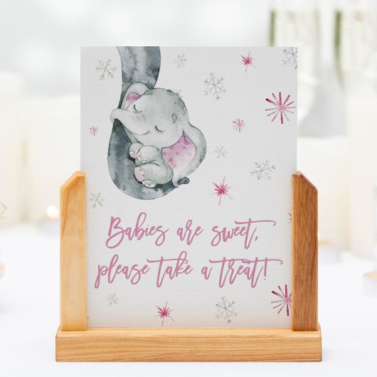 Poster Les Bébés Sont Doux Prendre Une Treat Rose Elephan