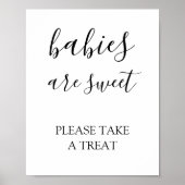 Poster Les bébés sont doux Prenez un Baby shower de trait (Devant)