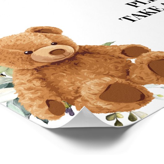 Poster Les bébés sont doux Prenez un traitement Ours Vert (Coin)