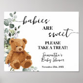 Poster Les bébés sont doux Prenez un traitement Ours Vert (Devant)