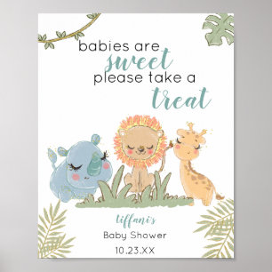 Poster Les bébés sont doux Prenez un traitement Safari Po