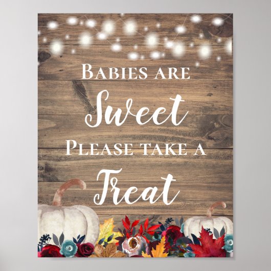 Poster Les Bébés Sont Doux Rustique Citrouille Thanksgivi (Devant)