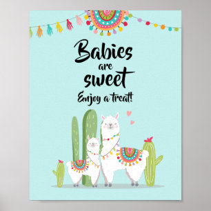 Poster Les bébés sont doux Signe de Baby Shower Llama Fie