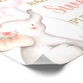 Poster Les bébés sont doux signe d'éléphant rose (Coin)