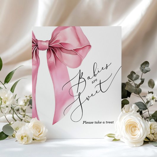 Poster Les bébés sont sucrés prendre un baby shower bow r