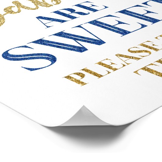 Poster Les bébés sont Sweet Sign Gold Dark Blue Confetti (Coin)