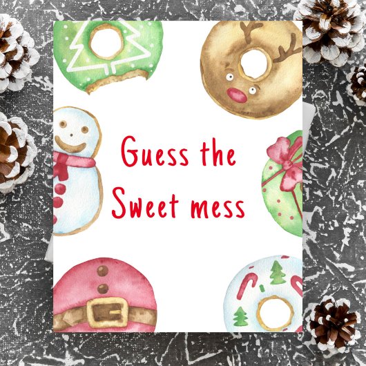 Poster Les beignets d'hiver baby shower Guess the sweet m
