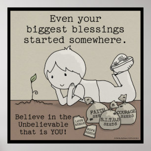 Poster Les Bénédictions Ont Commencé Quelque Part