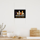 Poster Les bénévoles sont un refuge Secourt pour chiens d (Cuisine)