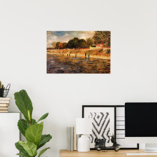 Poster Les berges de la Seine par Vincent van Gogh