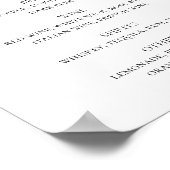 Poster Les bleuets. Menu du bar à boissons mariage bleu e (Coin)