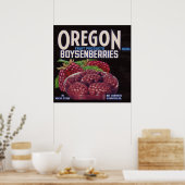 Poster Les Boysenberries de l'Oregon des années 1940 peuv (Cuisine)