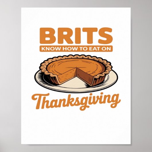 Poster Les Brits savent comment manger sur Thanksgiving T (Devant)