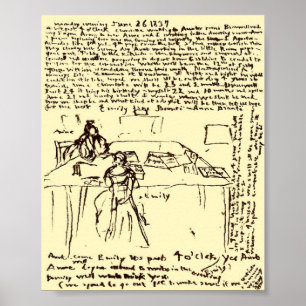 Poster Les Brontes ~ Papier journal d'Emily & Anne restau