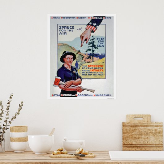 Poster Les bûcherons et les bûcherons contribuent à l'eff (Cuisine)