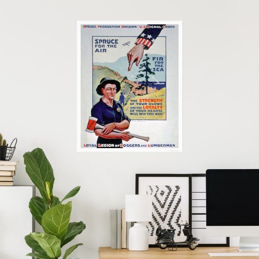 Poster Les bûcherons et les bûcherons contribuent à l'eff (Bureau à domicile)