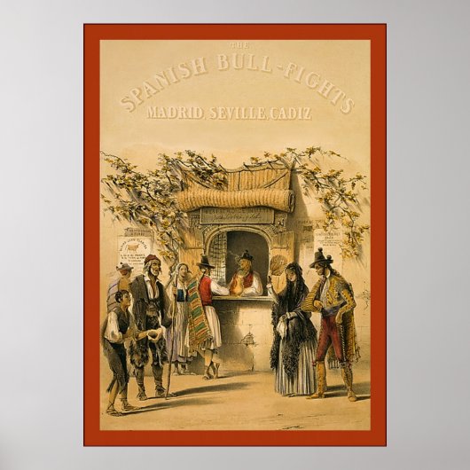 Poster Les Bull-Fights espagnoles ~ Vintage (Devant)
