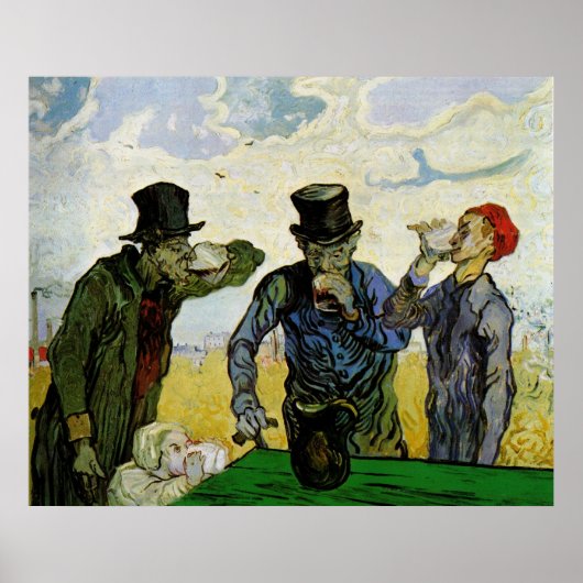 Poster Les buveurs de Vincent van Gogh (Devant)