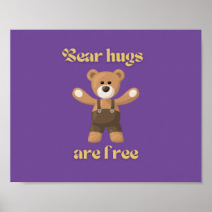 Poster Les câlins d'ours sont gratuits