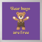 Poster Les câlins d'ours sont gratuits (Devant)