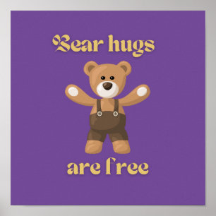 Poster Les câlins d'ours sont gratuits