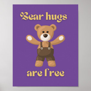 Poster Les câlins d'ours sont gratuits