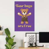 Poster Les câlins d'ours sont gratuits (Bureau à domicile)
