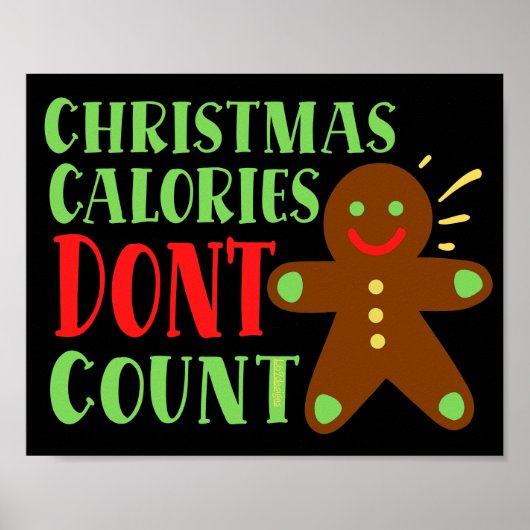 POSTER LES CALORIES DE NOËL NE COMPTENT PAS (Devant)