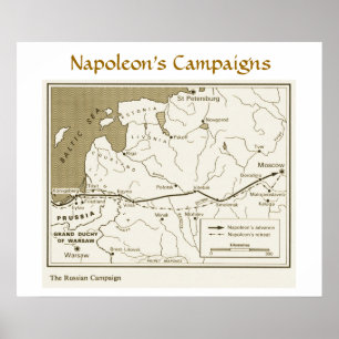 Poster Les campagnes du napoléon, campagne russe