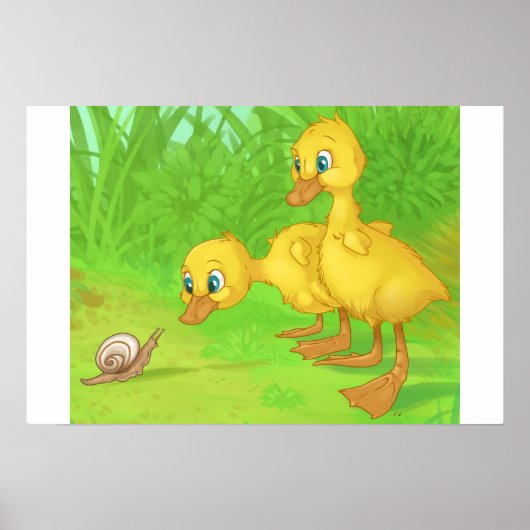 Poster Les canards et l'escargot (Devant)