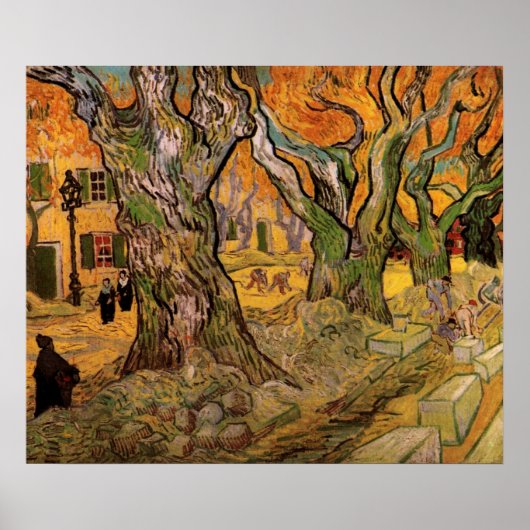 Poster Les Cantonnier par Vincent van Gogh (Devant)