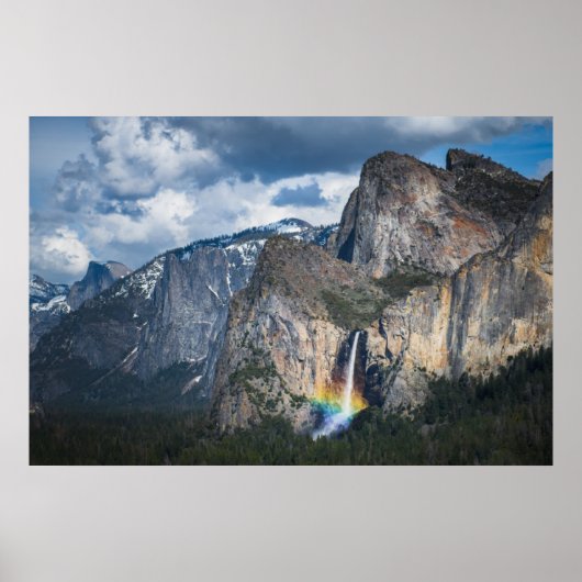 Poster Les cascades | Bride Veil Falls Yosemite Californi (Devant)