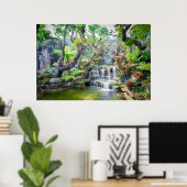 Poster Les cascades en Thaïlande (Bureau à domicile)