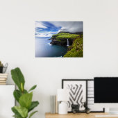 Poster Les cascades | Îles Féroé, Danemark (Bureau à domicile)