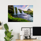 Poster Les cascades | Kirkjufellsfoss, Islande (Bureau à domicile)