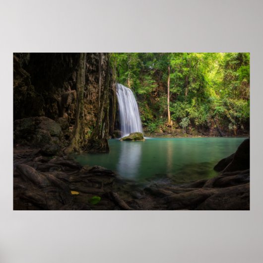 Poster Les cascades | Spring Rainforest Waterfall Thaïlan (Devant)