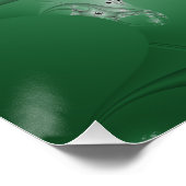 Poster Les cauchemars | Art fractal vert et blanc (Coin)