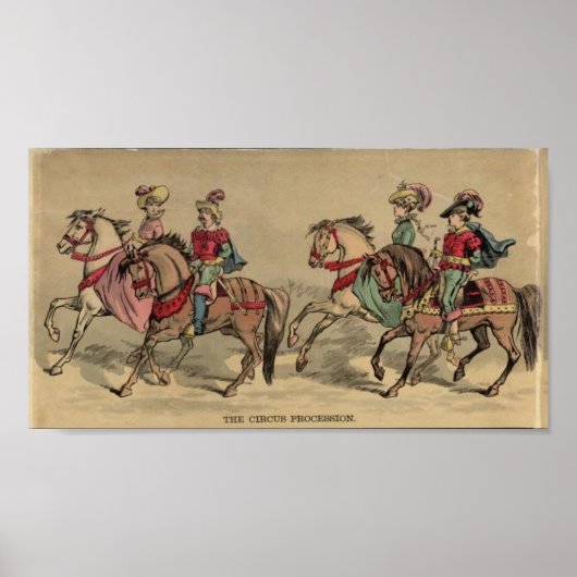 Poster Les cavaliers de la procession du cirque à cheval (Devant)